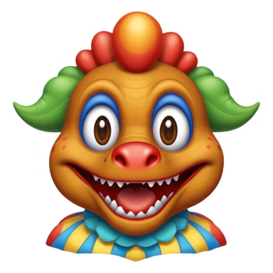 babyface dinosaur clown sticker