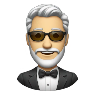 a gentleman, beard, sunglasses, slicked grey hair sticker