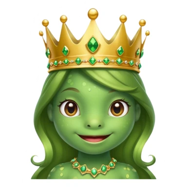 cute frog princess sat on a throne sticker