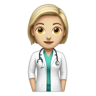 white female doctor sticker