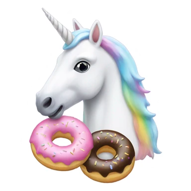 Unicorn with donuts on horn sticker