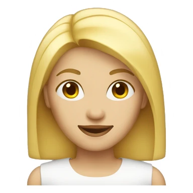 blonde straight middle length hair woman wink sticker