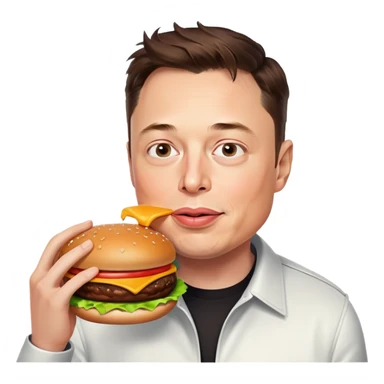 Alon Musk eating burger  sticker