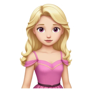 Aurora princess in pink dress with blonde hair sticker