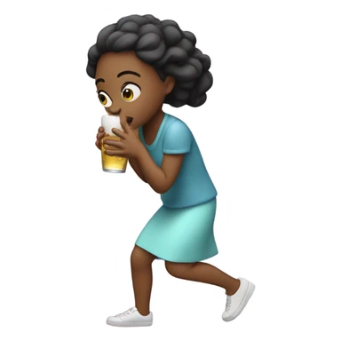 dizzy girl drinking  sticker