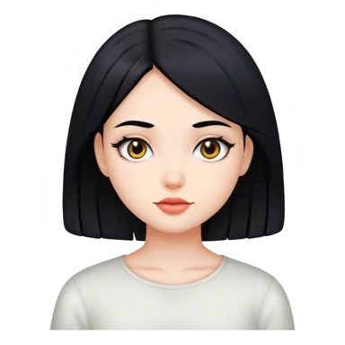 Emoji de chica  pelo negro sticker