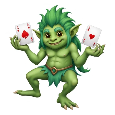 Troll playing cards sticker