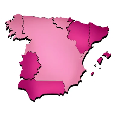 Spain map in pink  sticker