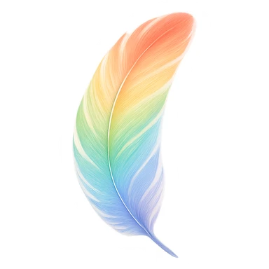 gay pride emoji, rainbow feather, soft and elegant sticker