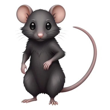 Hot humanoid black rat, standing sticker