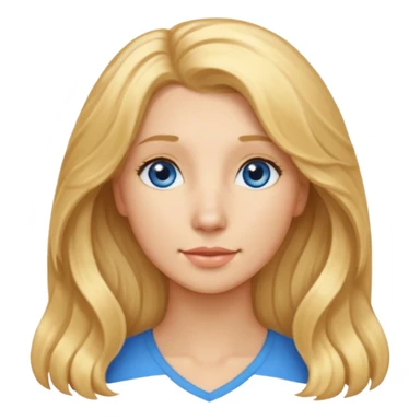 Long, straight, blonde hair, blue eyed woman.   Wavy, blonde goldendoodle sticker