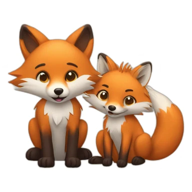 fox with hedgehog follin love sticker