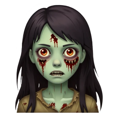 girl zombie long hair side bang sticker