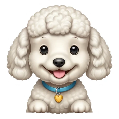 White poodle smile sticker