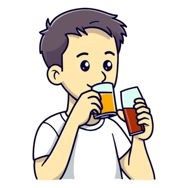 Man drinking alcohol sticker