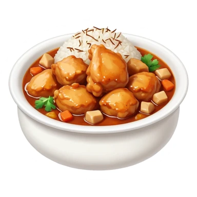 stew chicken chunkc with white rice sticker