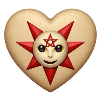 beige heart satanic sticker