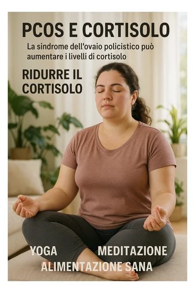 Donna con pcos che abbassa il suo cortisolo immagine realistiche in italiano sticker