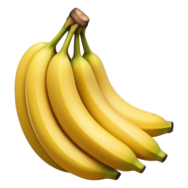 Cinematic bright yellow banana, smooth peel with gentle curves, slightly ripened, stacked in a charming bunch, warm glowing background, soft and inviting. sticker