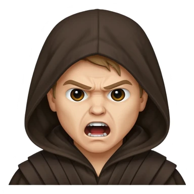 angry screaming anakin skywalker realistic face hooded covering half of the face sticker