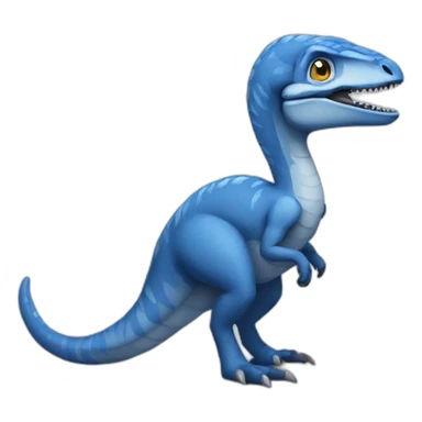 blue velociraptor thinking sticker