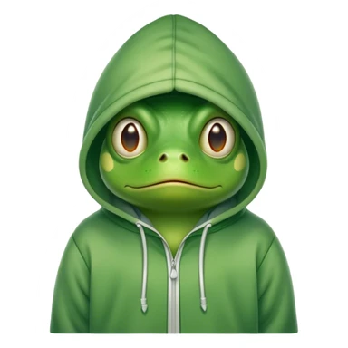 confused and frightened frog in a hoodie sticker