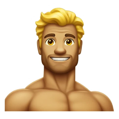 Tan muscular merman with yellow tail sticker