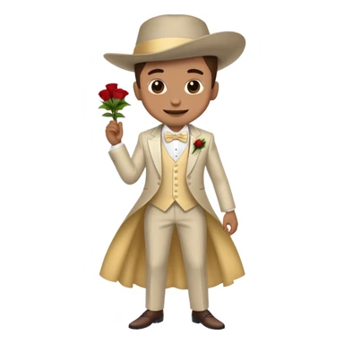 Person in fancy outfit with mischievous grin sneaking into a wedding ceremony sticker