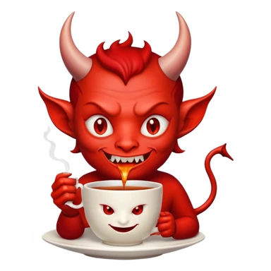 Devil drinking tea sticker