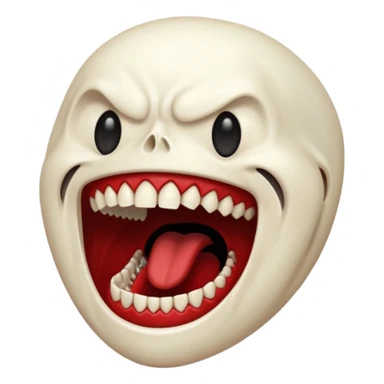 Floating screaming mouth emerging from darkness, sharp teeth, void inside sticker