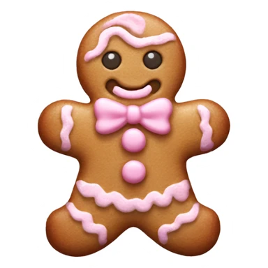 Pastel pink gingerbread man sticker