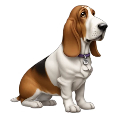 Dog basset hound full-body sticker