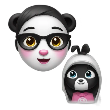 panda with panda girl sticker