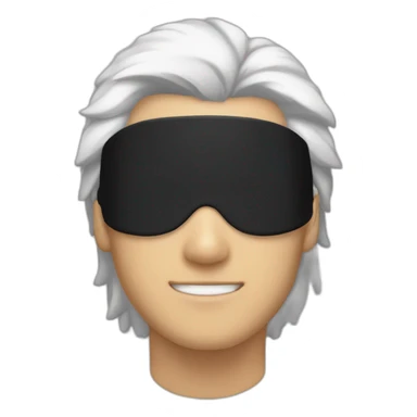 White-haired anime character with a black blindfold. sticker