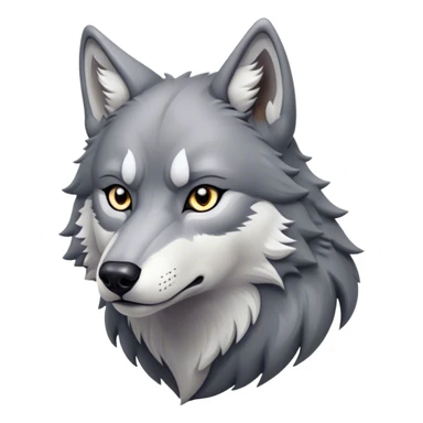 Cinematic Noble Wolf Portrait Emoji, Poised and regal, with a strong, lean build and a sleek, well-groomed Fur of grey and white, deep-set soulful piercing eyes, Simplified yet sharp and sophisticated features, highly detailed, glowing with a soft, dignified glow, high shine, intelligent and fierce, stylized with an air of wild majesty, focused and attentive, soft glowing outline, capturing the essence of a watchful and confident alpha, so majestic it feels as though it could howl out of the screen with effortless authority! sticker