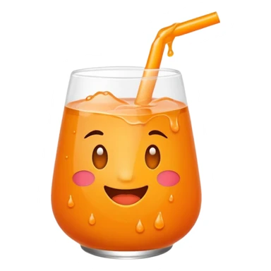 Super sweet mandarin emoji, fizzy juice splash, simple flat design, bold lines, bright orange, transparent background, without eyes sticker