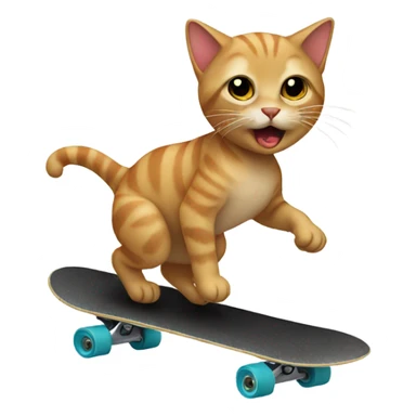 Cat skateboarding sticker