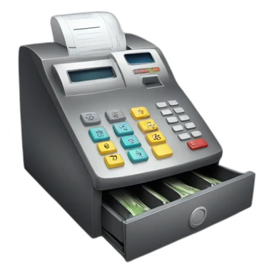 A cashregister with face smile sticker