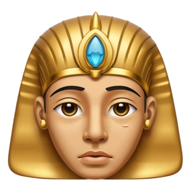 Discord emoji for "RA Silkroad", Ancient Egyptian theme, crying Pharaoh face, cartoonish, colorful, shiny gold accents, small and clear.
 sticker