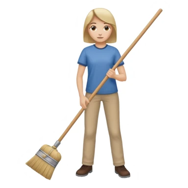 sweeping the floor with a broom sticker