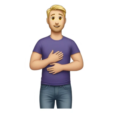 white pregnant man with a gay t shirt sticker