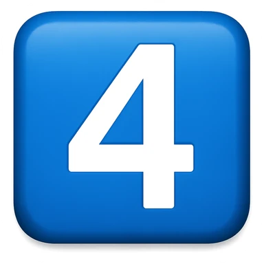 blue square emoji that says "4" sticker