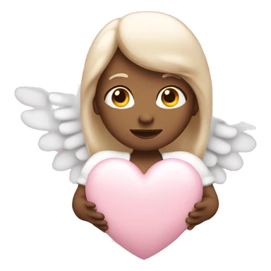 light pink heart angel sticker