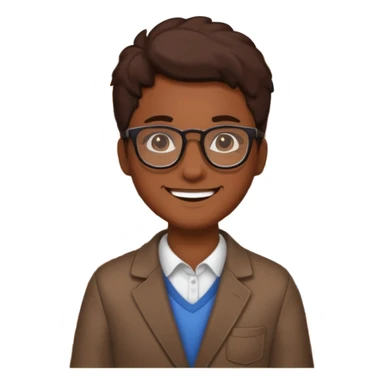 grown  2D line-drawn character + small shop sticker