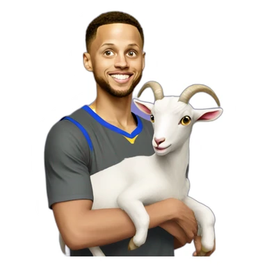 stephen curry with a goat sticker