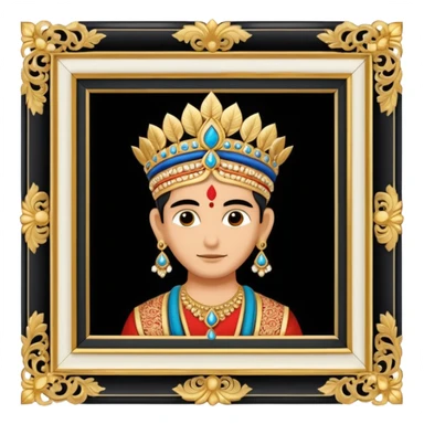 an indian frame with a royal painting  sticker