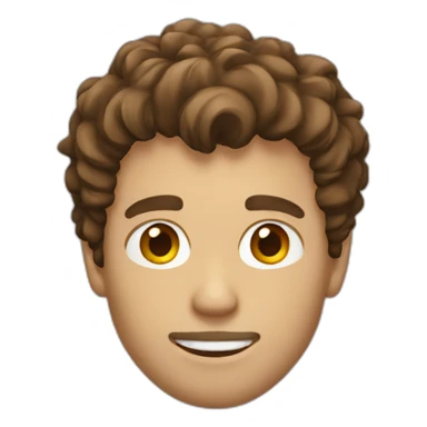 guy with brown shaggy hair and short stubble sticker