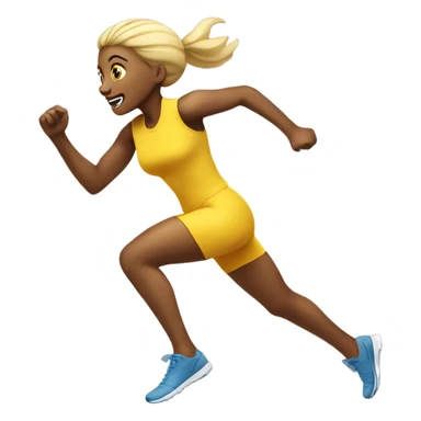 Yellow skin girl sprinting sticker