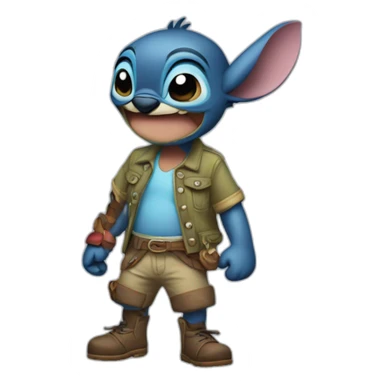 Stitch qui joue du hautbois sticker