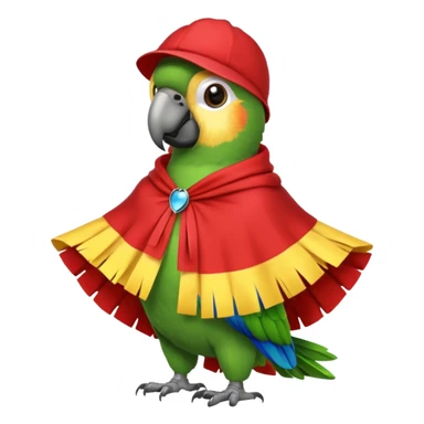 parrot wearing a poncho sticker
